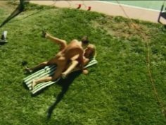 Outdoor steamy fuck on the lawn